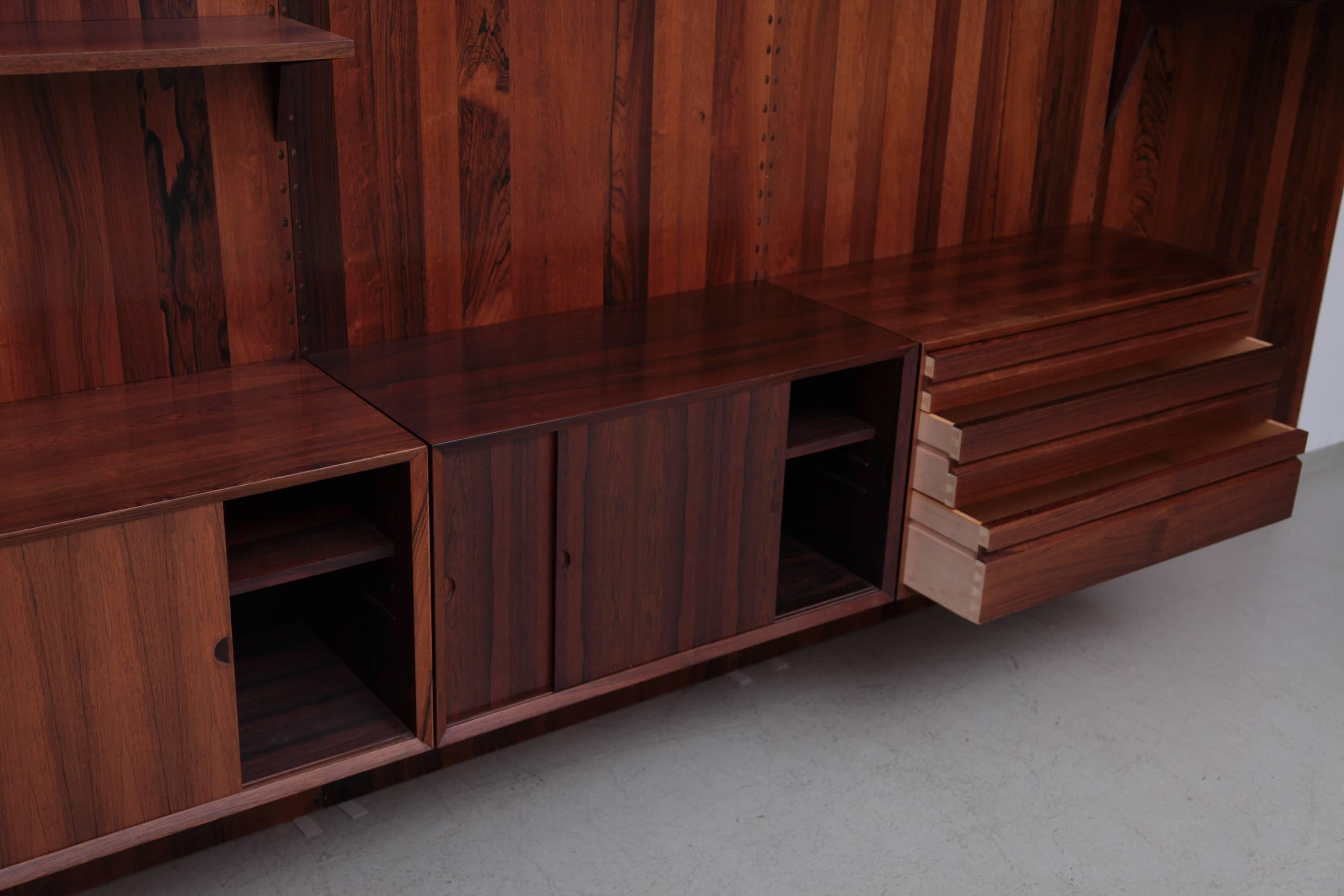 Rosewood Wall Unit by Poul Cadovius for Cado, Denmark, 1960s 1