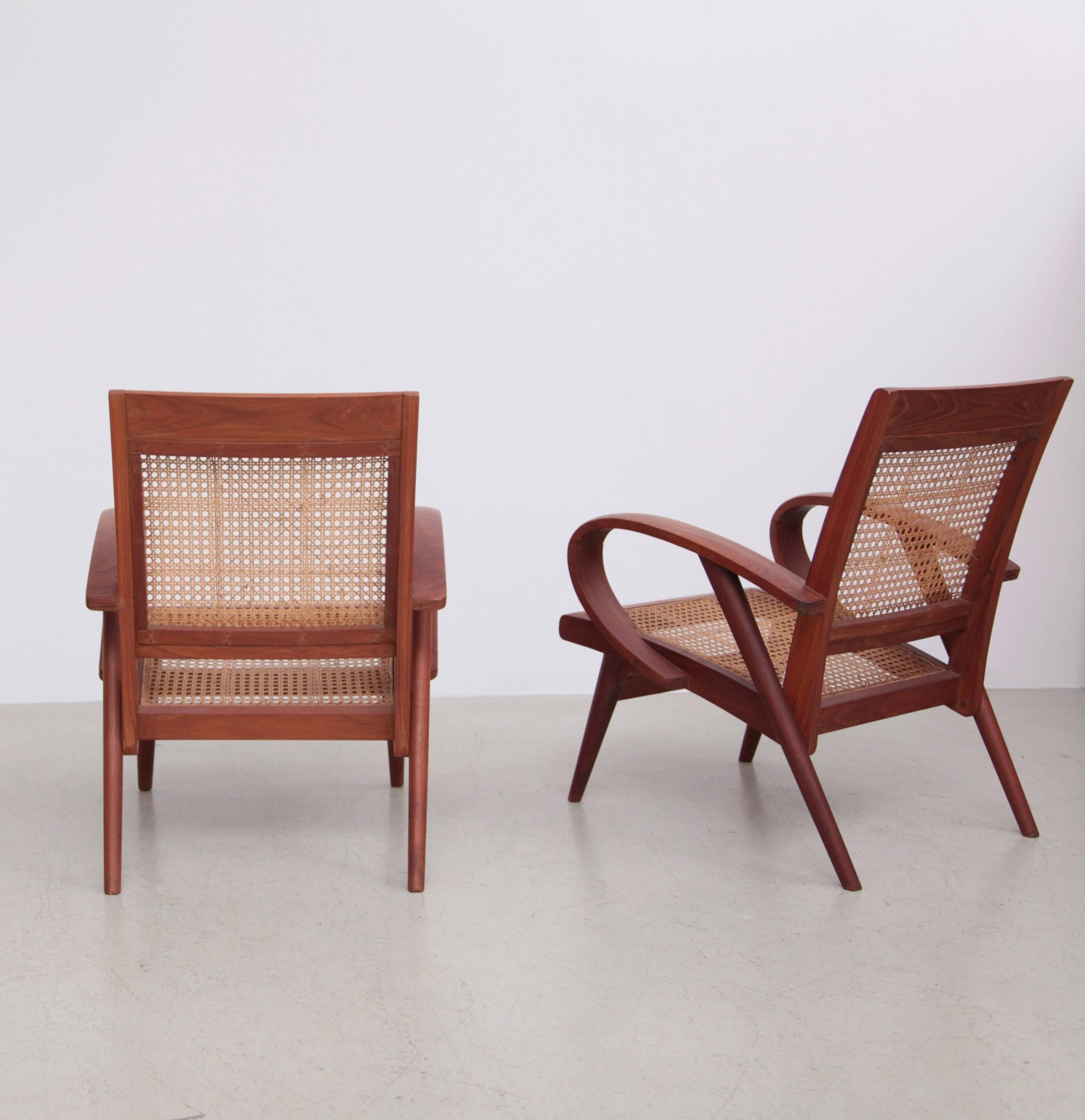 Mid-Century Modern Pair of Danish Solid Teak Studio Lounge Chairs
