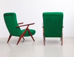Rare Pair of Antonio Gorgone Reclining Lounge Chairs