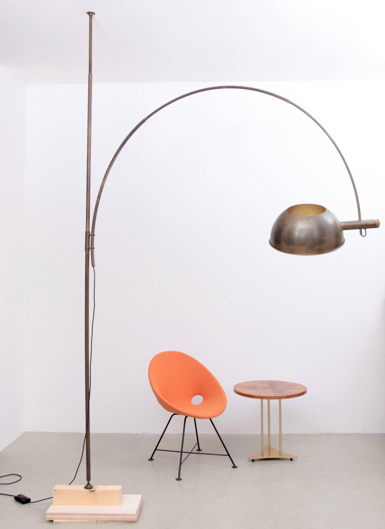 Late 20th Century Ceiling to Floor Lamp by Florian Schulz with Adjustable Arc, Germany, 1970s