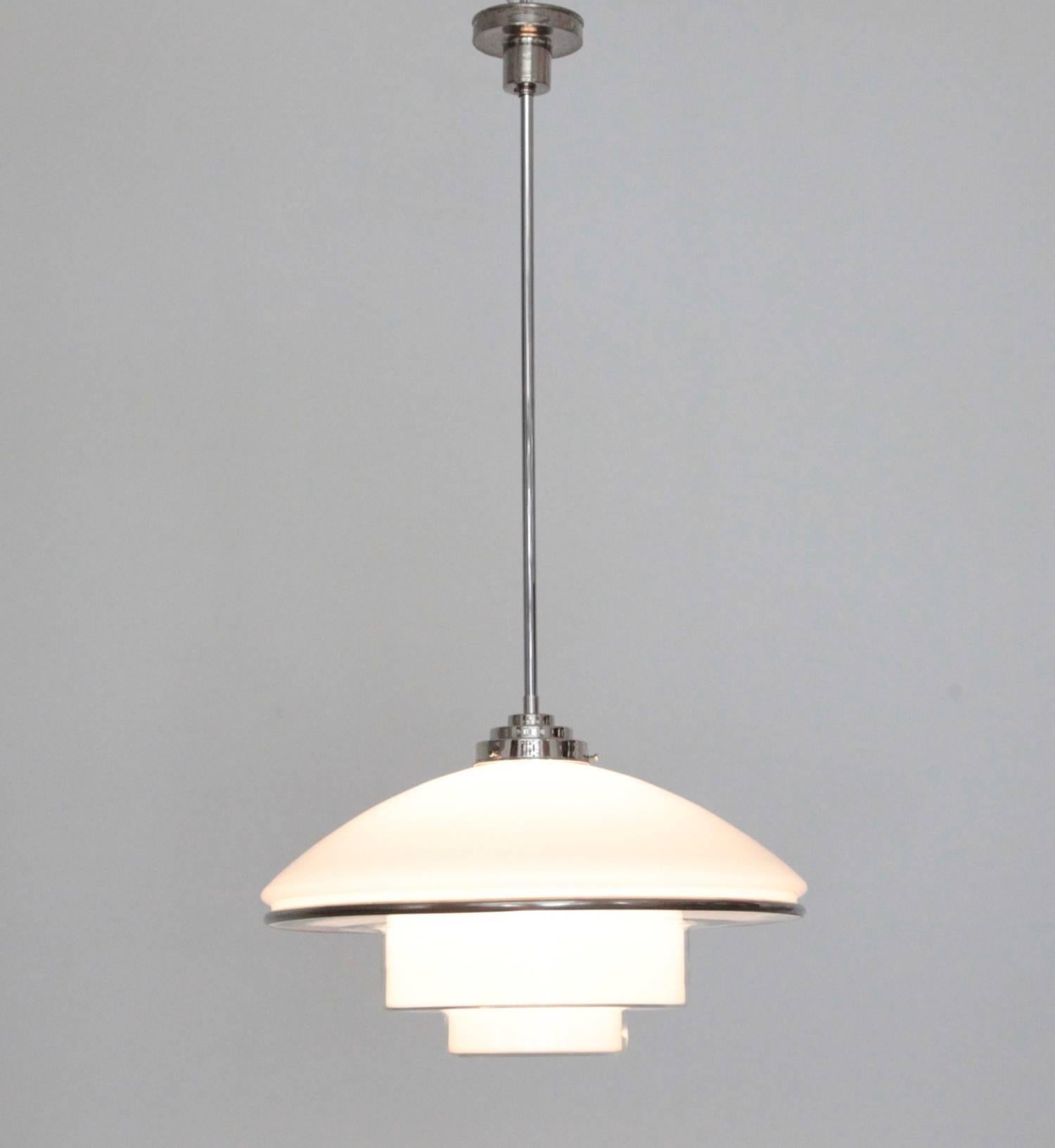 Rare Extra Large Sistrah P5 Pendant Lamp in Glass Bauhaus, C.F. Otto Müller 1932 1