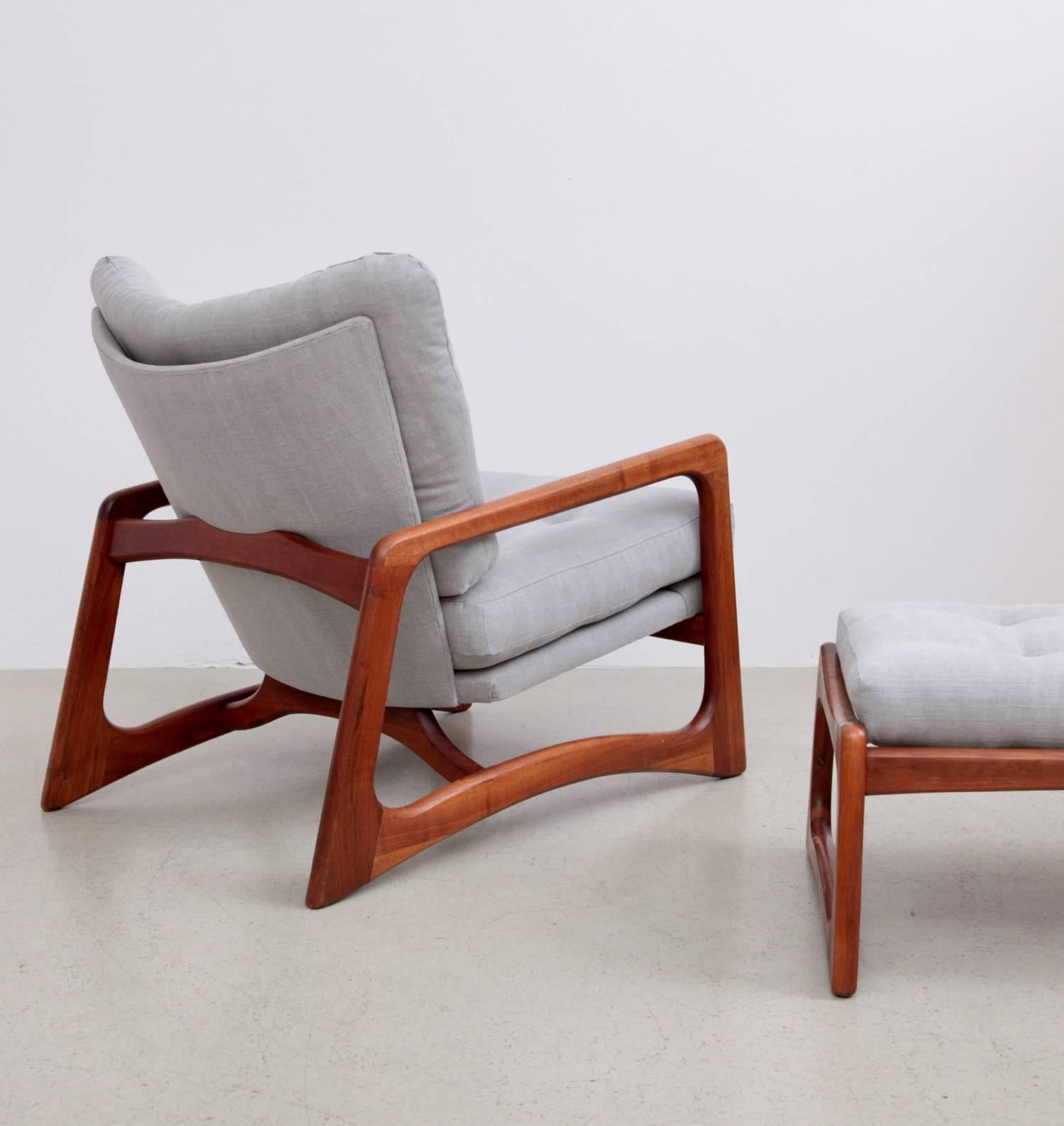 Mid-Century Modern Adrian Pearsall for Craft Associates 2466-C Lounge Chair and Ottoman