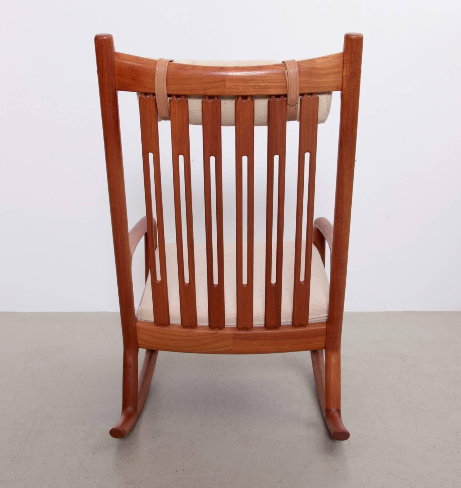 Mid-Century Modern Jacob Kjaer Rocking Chair in Teak, Denmark, 1960s