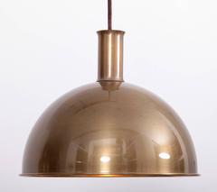 Rare Early Florian Schulz Double Posa Counterweight Pendant Lamp in Solid Brass