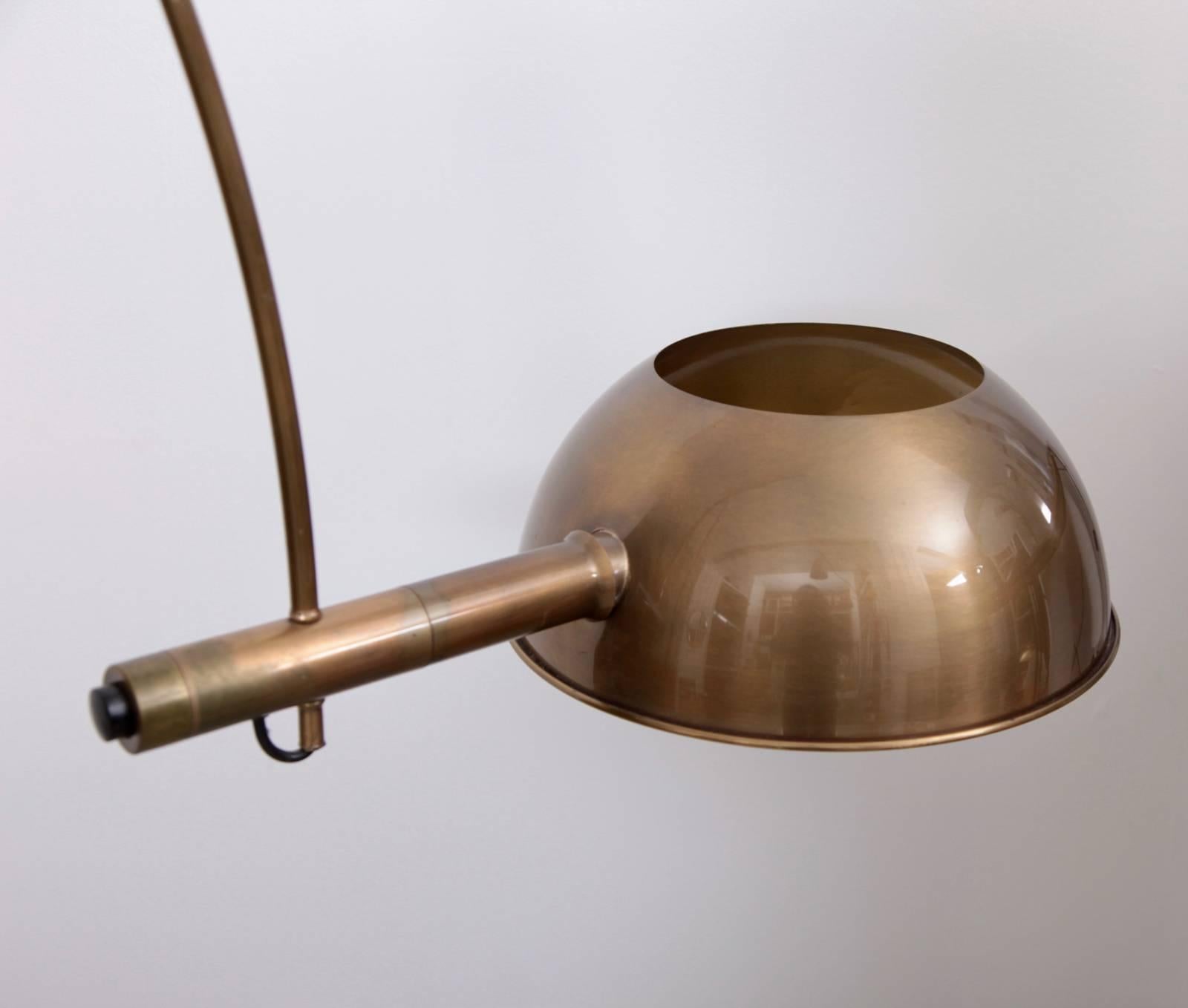 Ceiling to Floor Lamp by Florian Schulz with Adjustable Arc, Germany, 1970s In Excellent Condition In Berlin, DE
