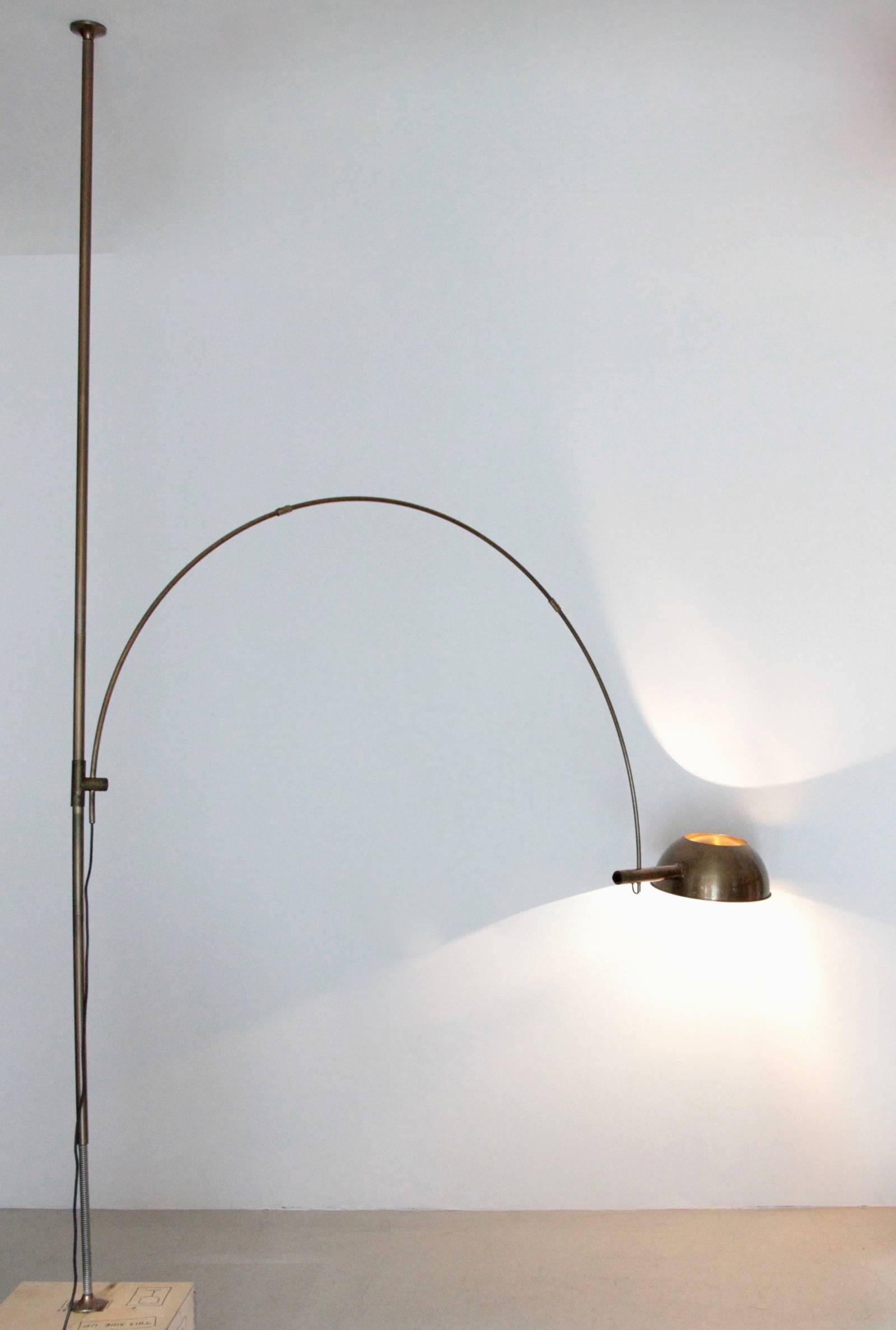 Mid-Century Modern Ceiling to Floor Lamp by Florian Schulz with Adjustable Arc, Germany, 1970s