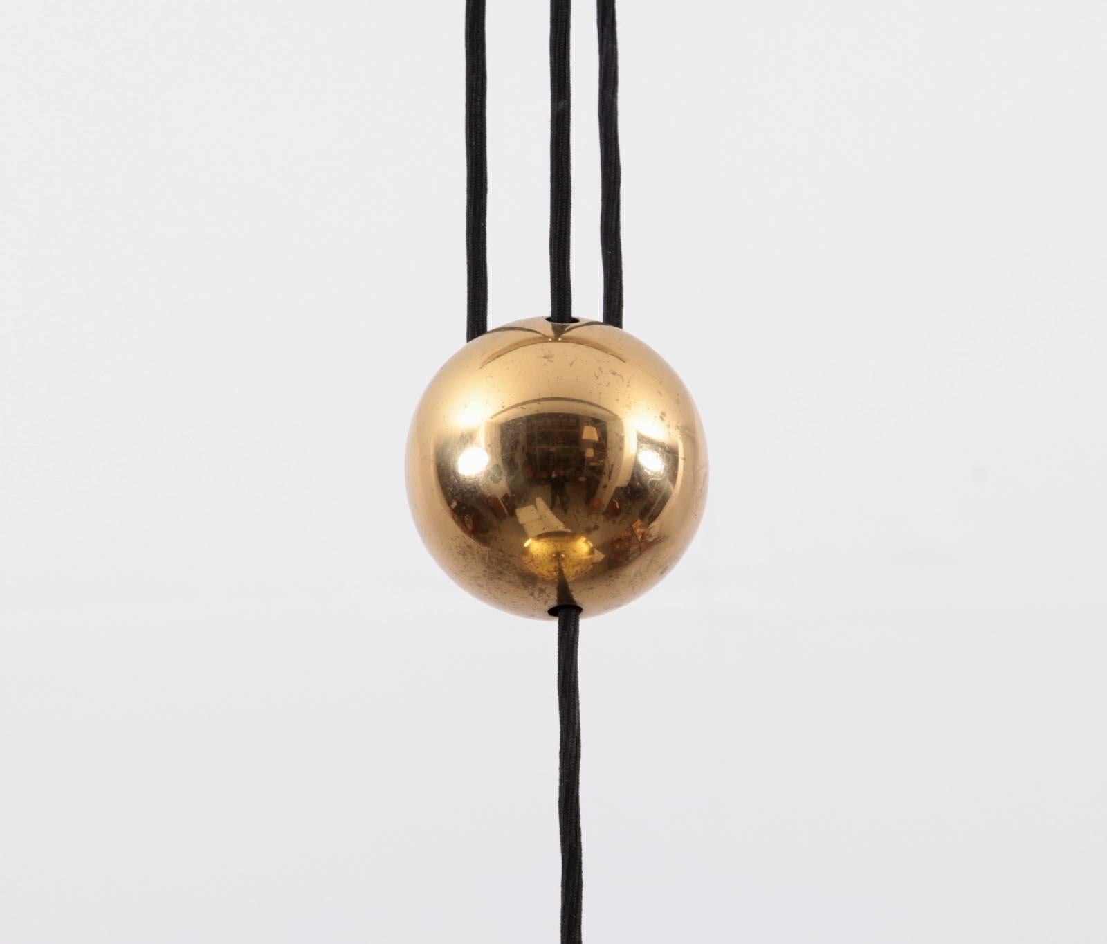 Mid-20th Century Florian Schulz Onos 55 in Polished Brass with Centre Counterweight