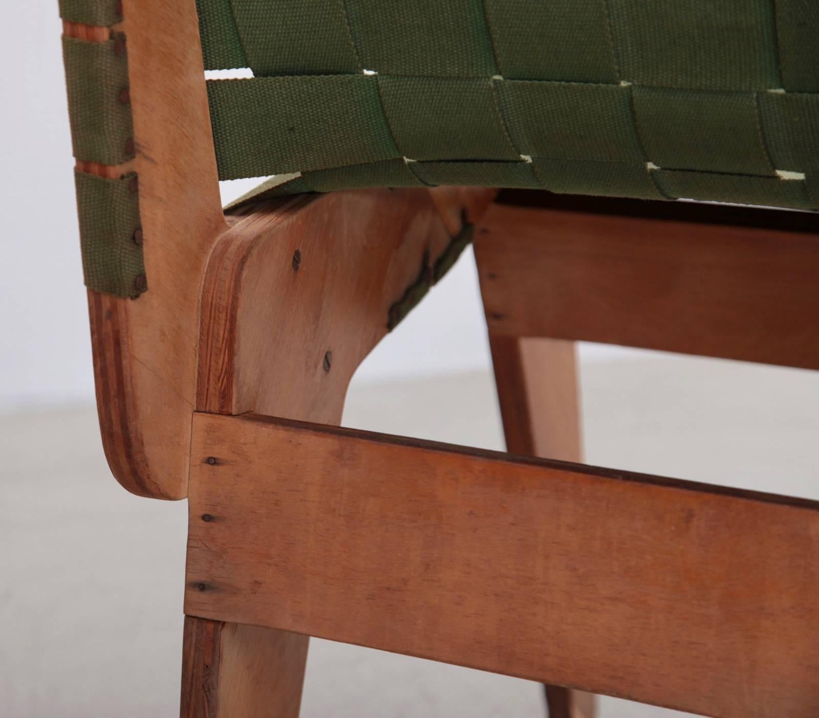 Original Green 1949 Klaus Grabe Plywood Chair 1