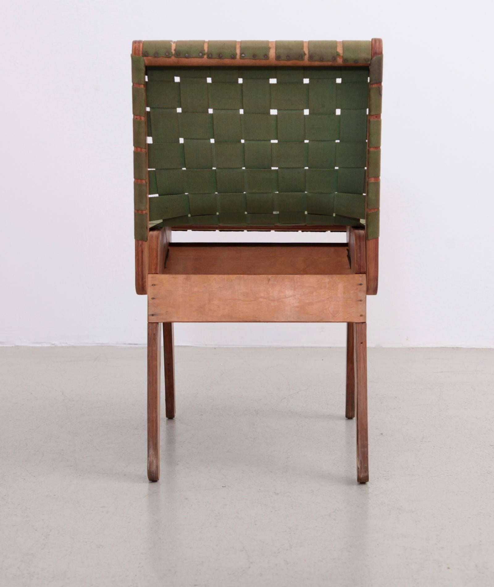 American Original Green 1949 Klaus Grabe Plywood Chair