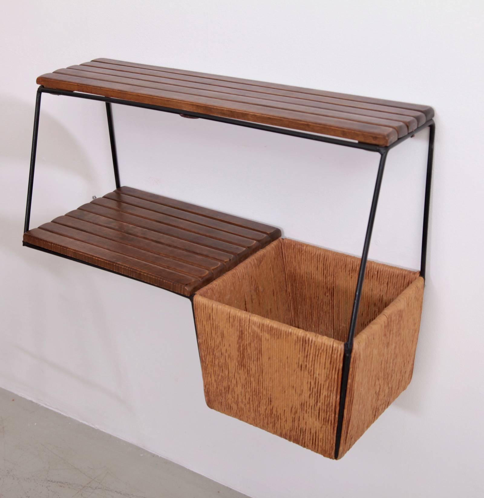 Mid-Century Modern Rare Arthur Umanoff Bar Set with Shelf for Raymor