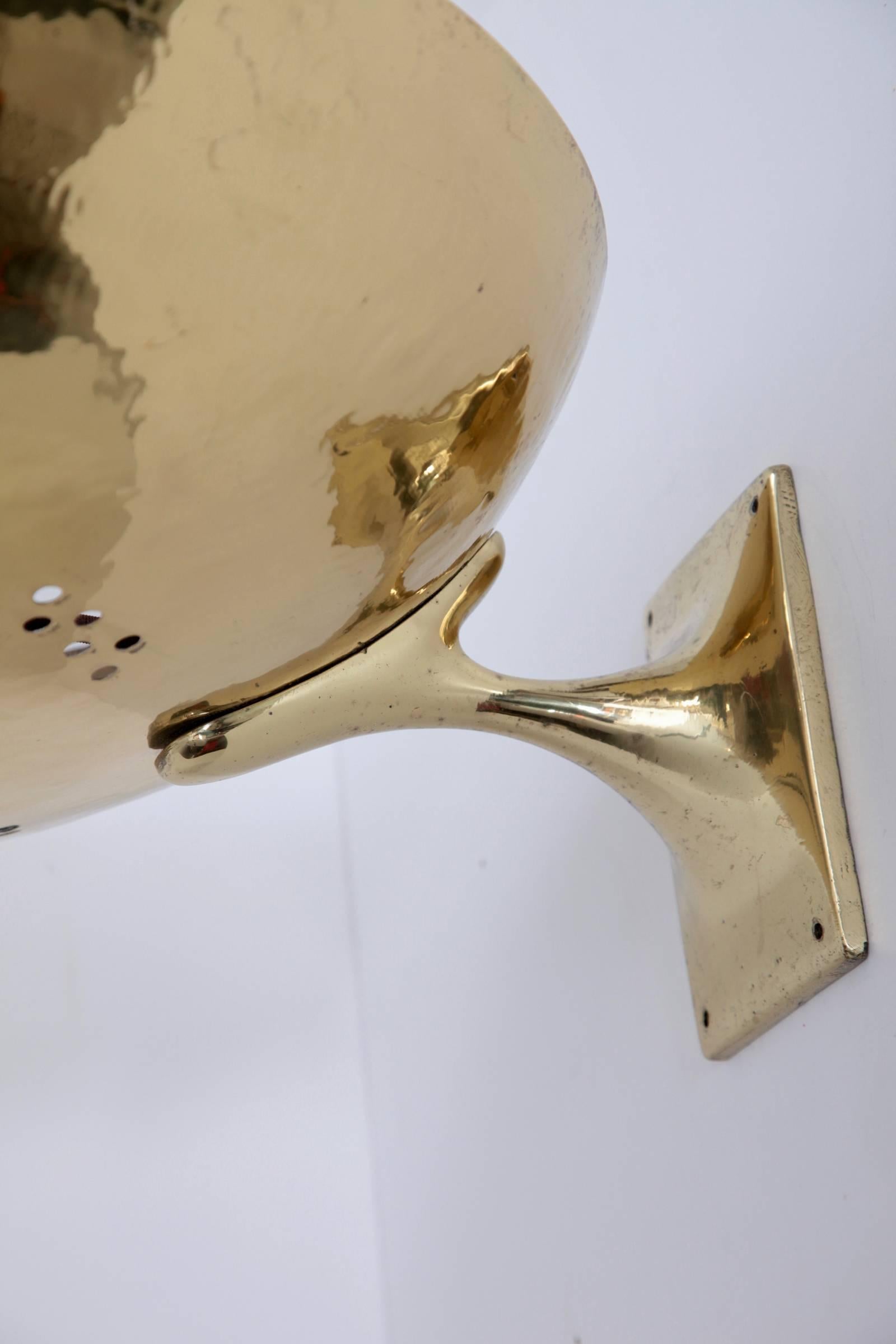 1 of 6 Extraordinary Huge and Rare 1930s Brass Wall Lamps from a German Theatre For Sale 1