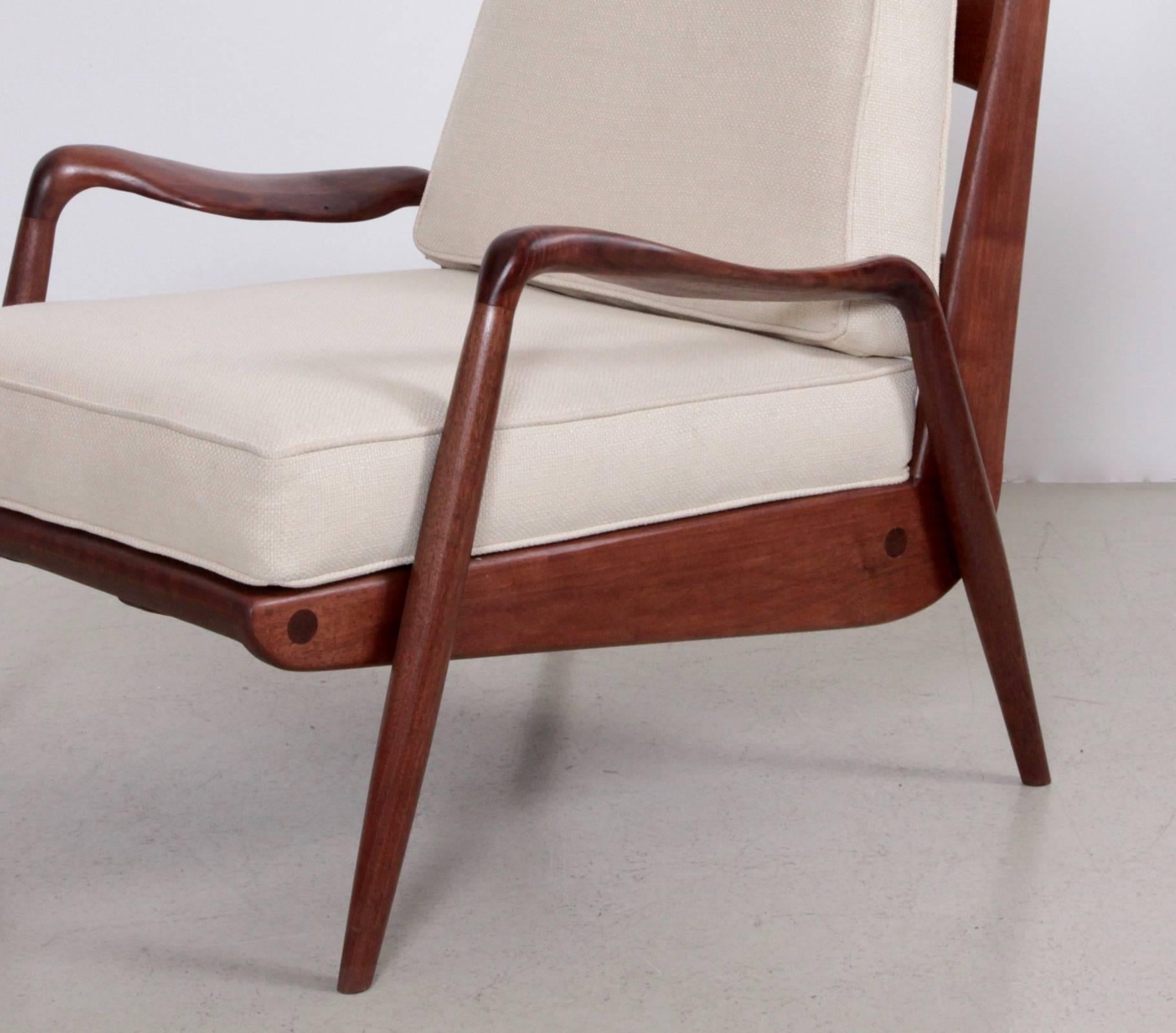 Mid-20th Century Phillip Lloyd Powell 'New Hope' Lounge Chair in Black Walnut