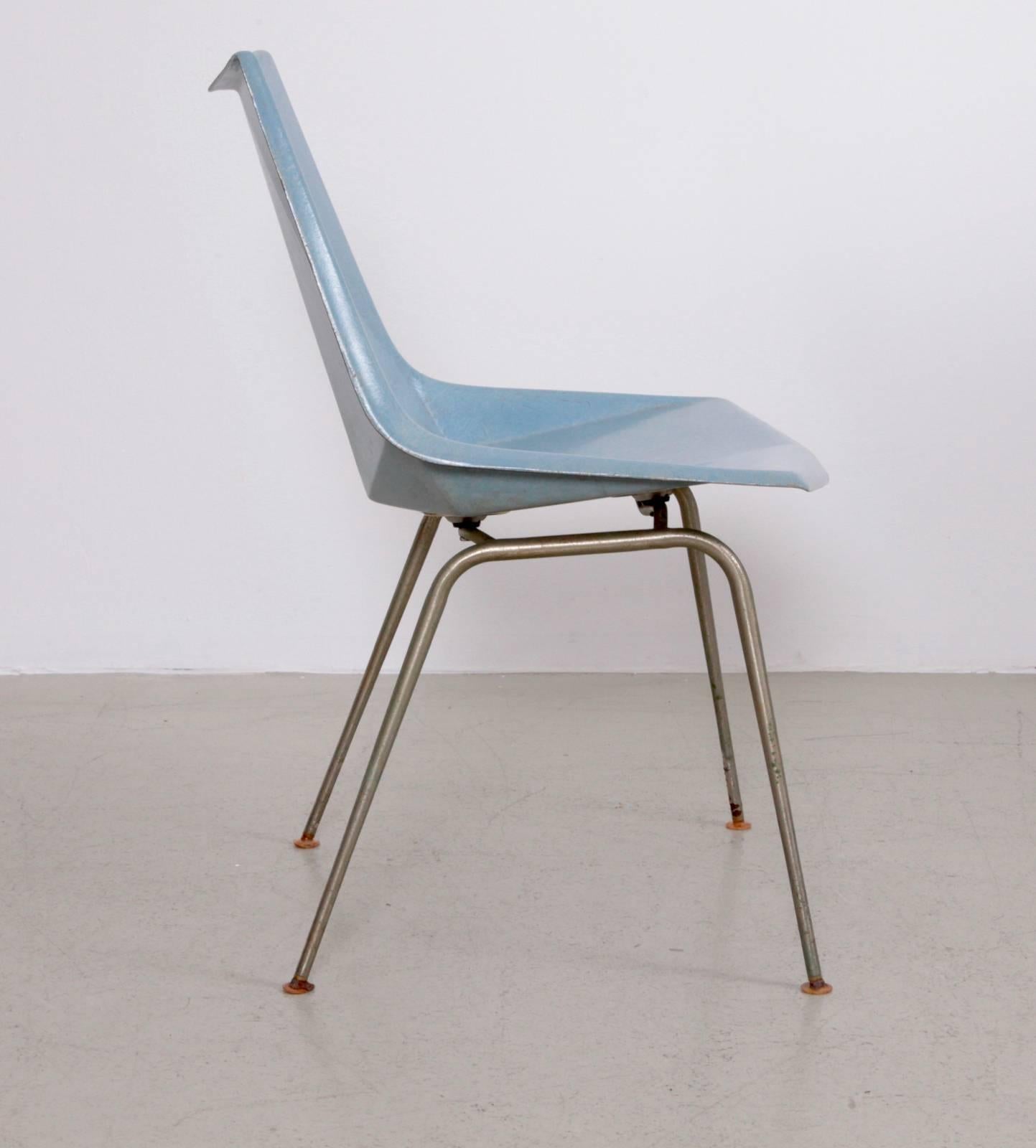 American Paul McCobb Light Blue Origami Side Chair, USA, 1950s