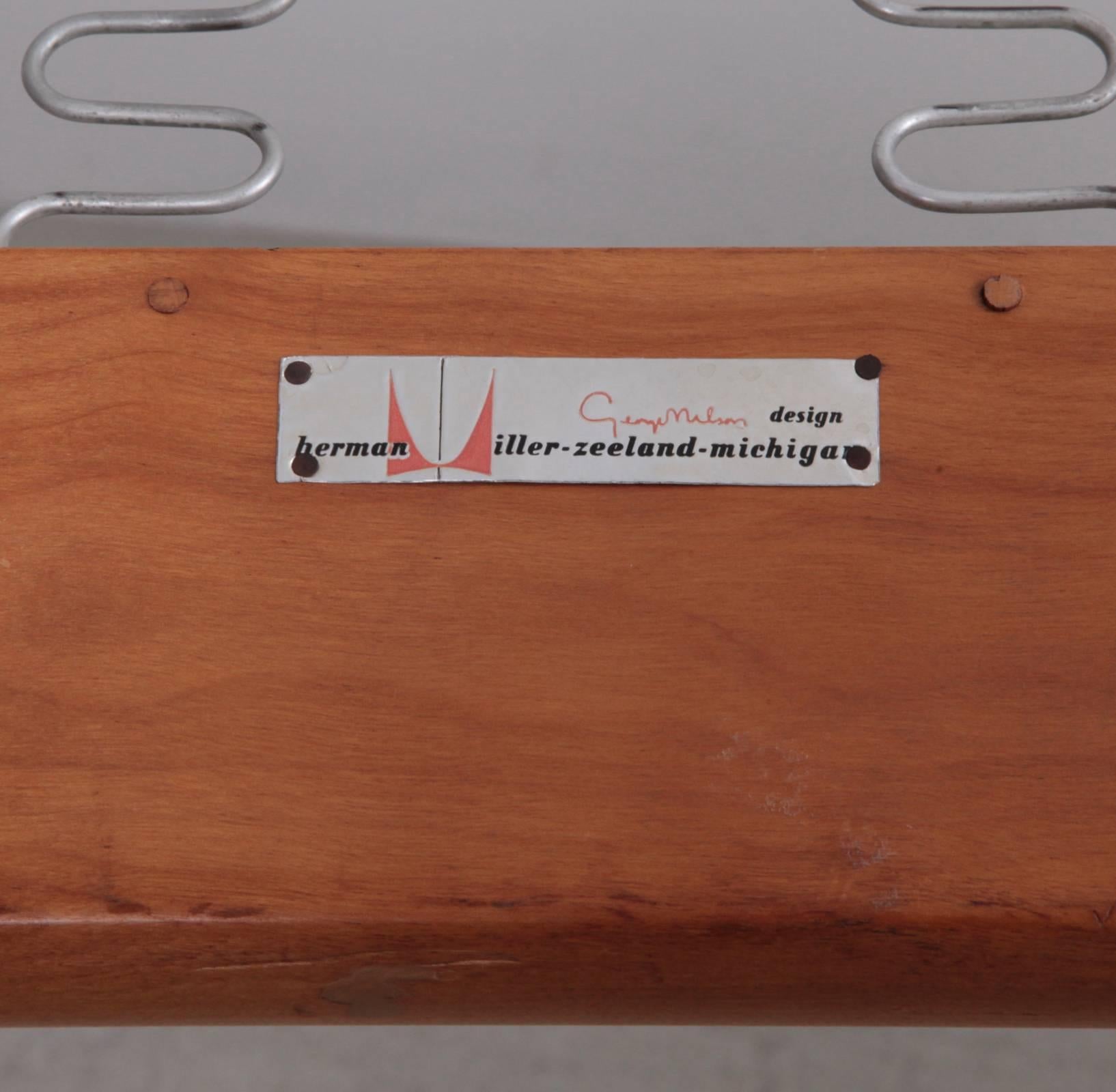 Mid-20th Century Early Signed George Nelson Pinleg Daybed New Upholstered for Herman Miller