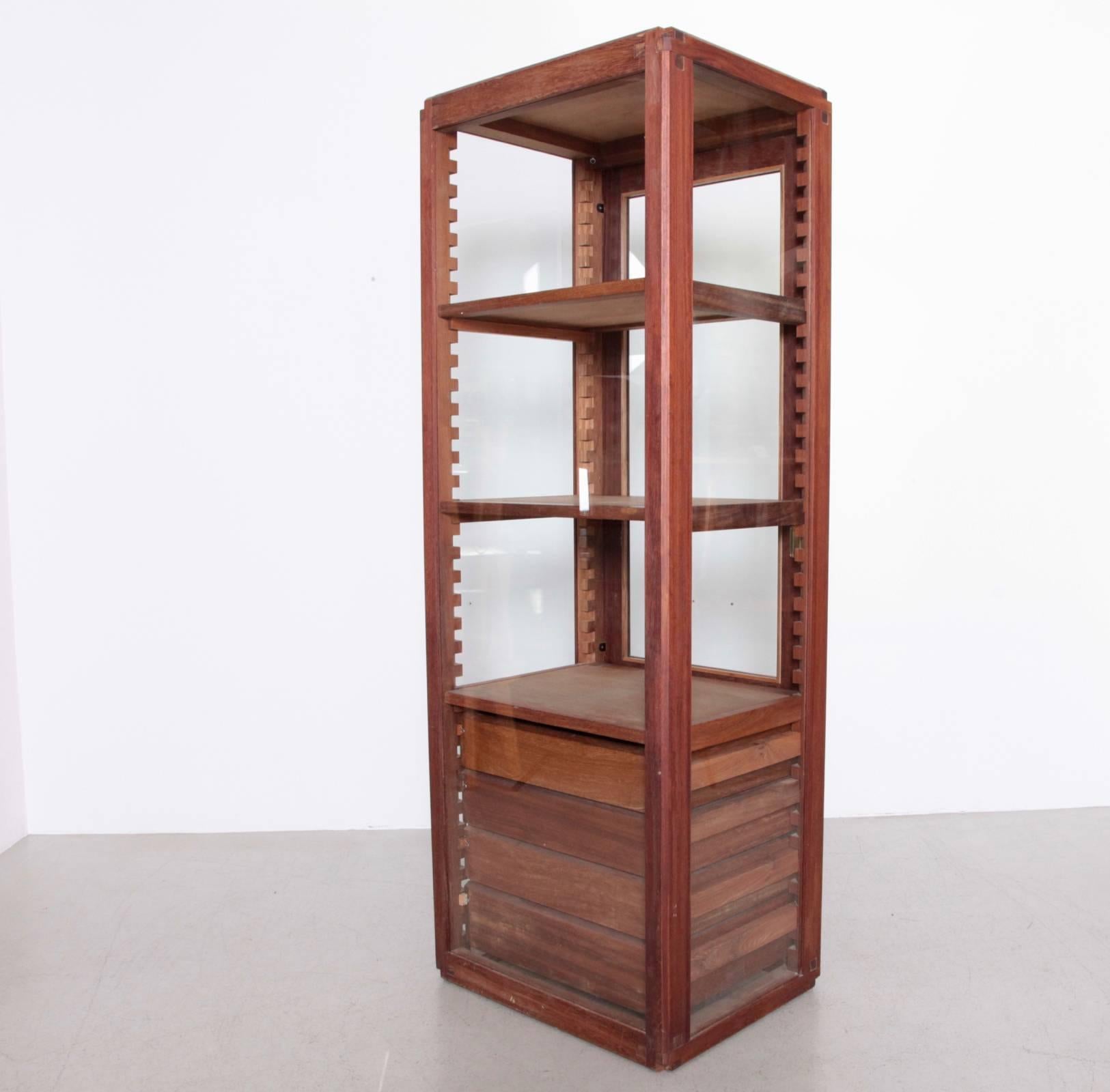 Rare pair Pierre Chapo B10 Glass Cabinet in Solid Elm, 1970 1