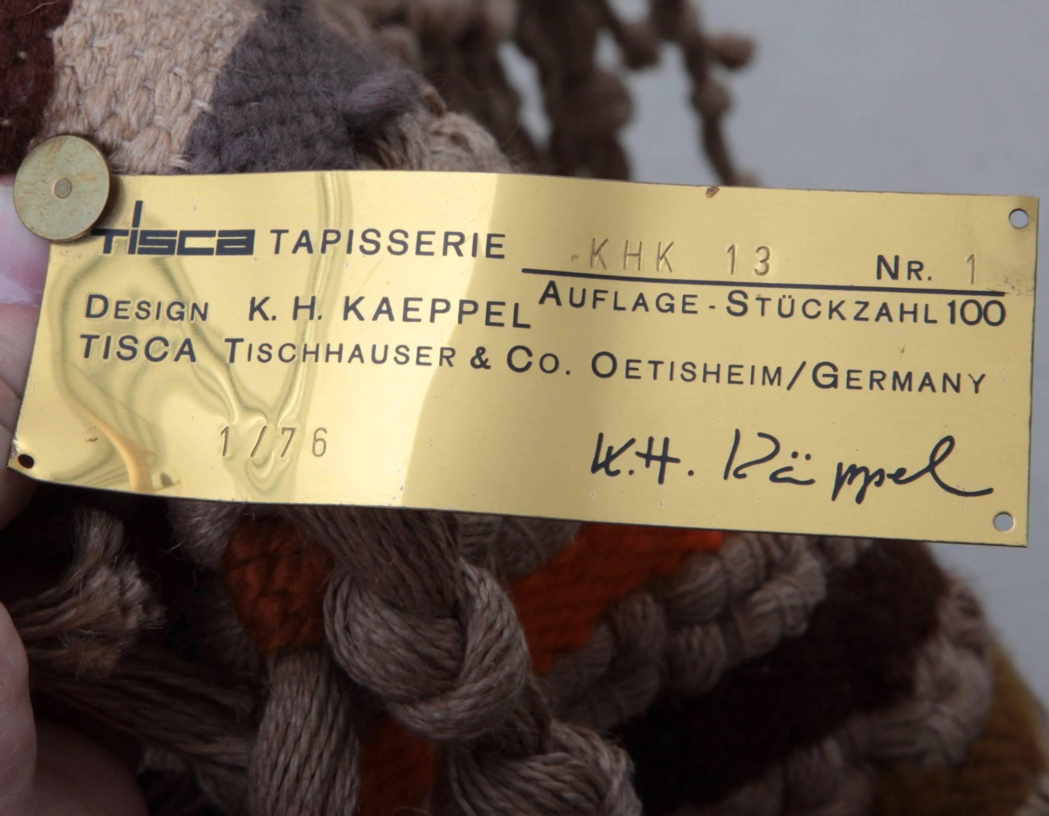 Wool Huge Macrame Tapestry Design by K.H. Kaeppel for Tisca For Sale