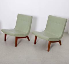 Original Pair of Milo Baughman Scoop Lounge Chairs USA , 1950s