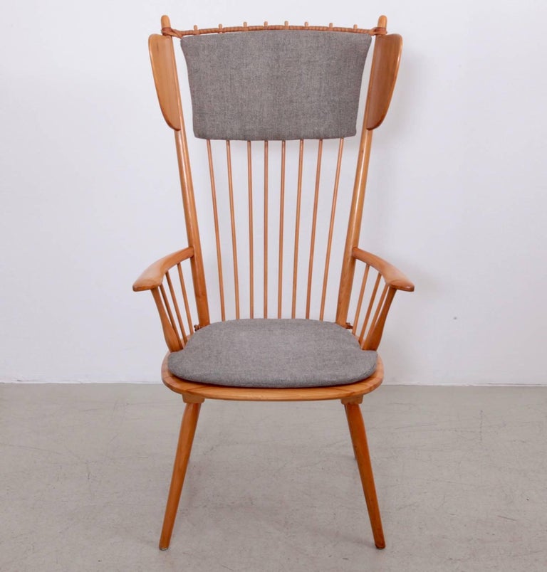 Albert Haberer Wingback Armchair, Germany, 1950 For Sale at 1stDibs