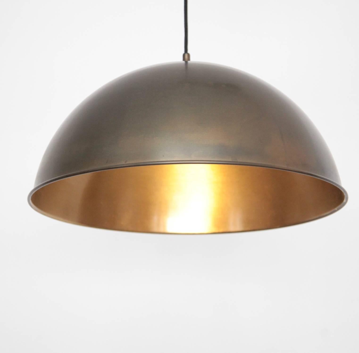 Late 20th Century Huge Florian Schulz Posa Counterweight Pendant Lamp with a Great Flat Patina