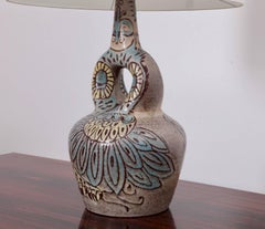 Large Owl Accolay Ceramic Table Lamp with Fabric Shade