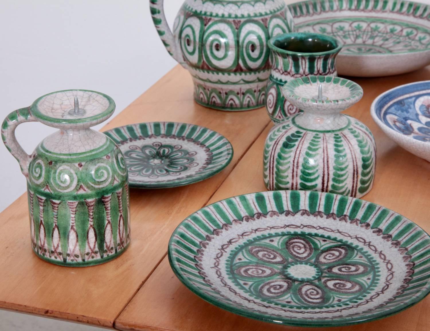 Mid-Century Modern Large Ceramic Collection of 21 Pieces of Schleiss Gmunden, Austria, 1950s