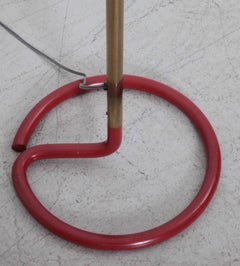 Rara lámpara de pie diábolo de mediados de siglo en metal y latón de Stablet, Francia, años 50