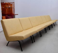 One of Seven Joseph Andre Motte Slipper Chairs 743 for Steiner, France, 1950s