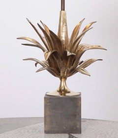 Rare Early Signed Maison Charles Agave a Gorge 2390-1 Table Lamp