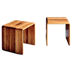 Coppia di due sgabelli a nastro in legno James Rannefeld, USA