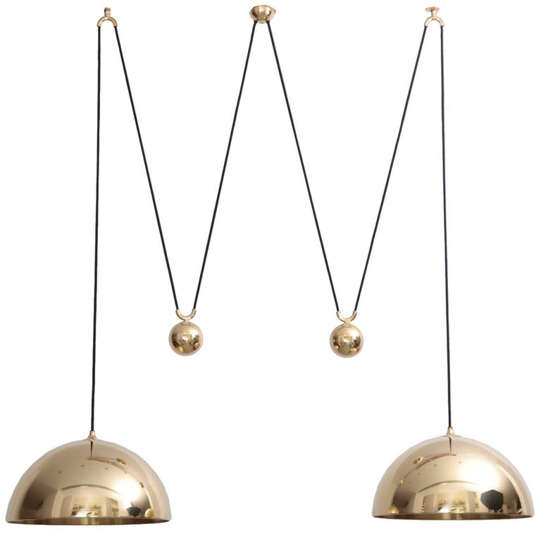 Florian Schulz Posa double pendant lamp, 1960s