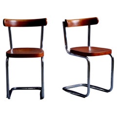 Pair of Chairs by Mart Stam for Mücke-Melder 'Under License from Thonet', 1930s