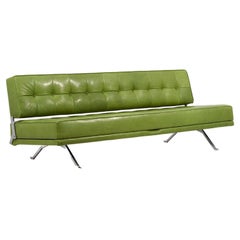 Neu gepolstertes Johannes Spalt Sofa-Tagesbett für Wittmann, 1960er Jahre, aus grünem Leder 
