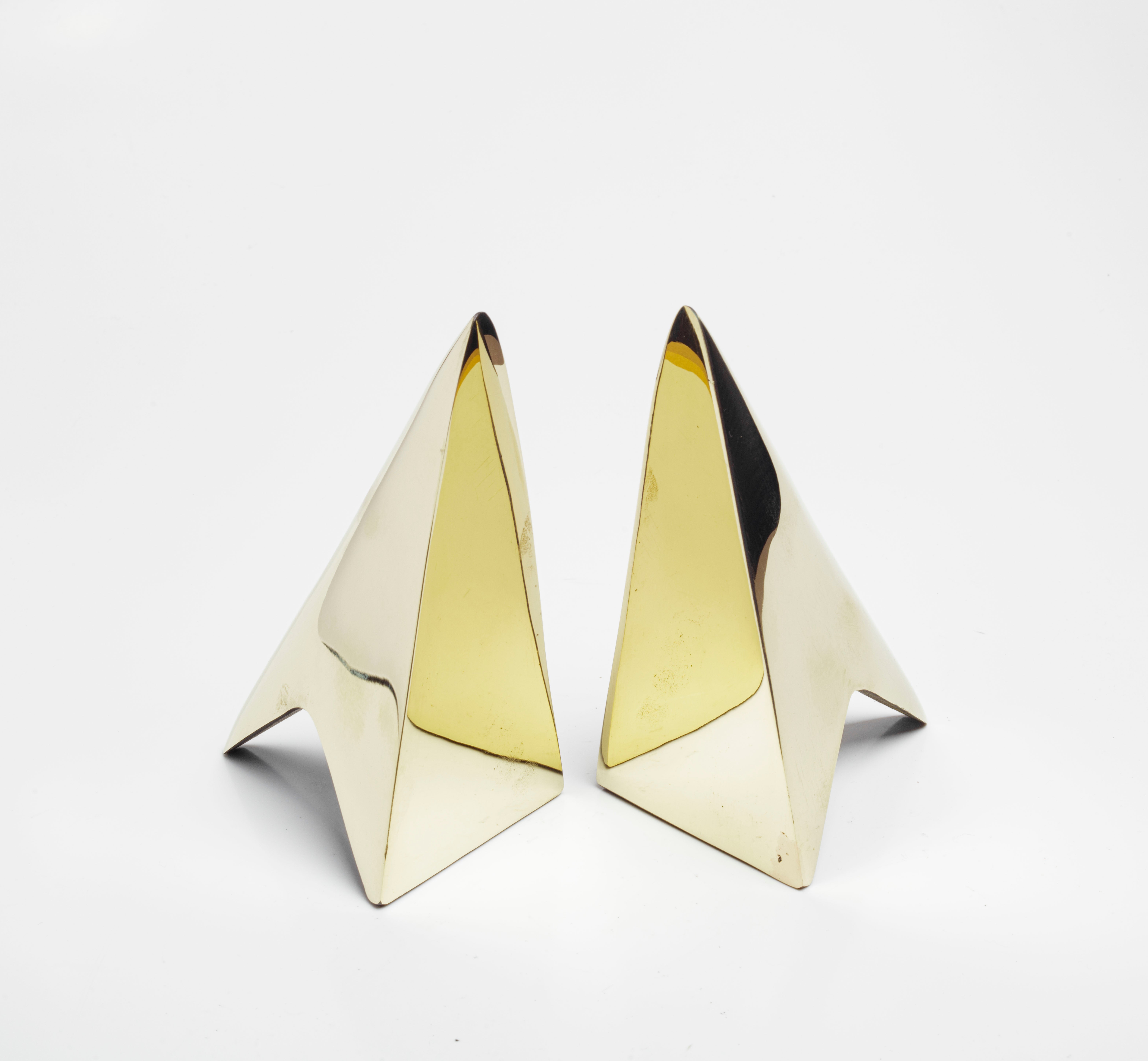Pair of Carl Auböck #3846 Bookends "Rocket" in Brass, Austria  For Sale