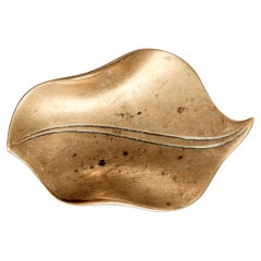 Brass Leaf Bowl / Dish by Werkstätte Carl Auböck, 1960s