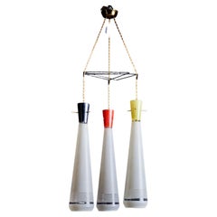 Italian Cascade Ceiling Lamp in Brass, Glass and Iron, Italy
