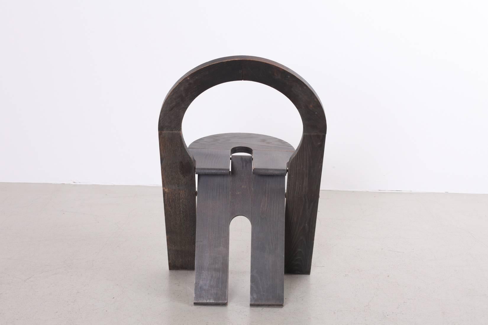 French Rare Black Roger Tallon Four-Folding Chair