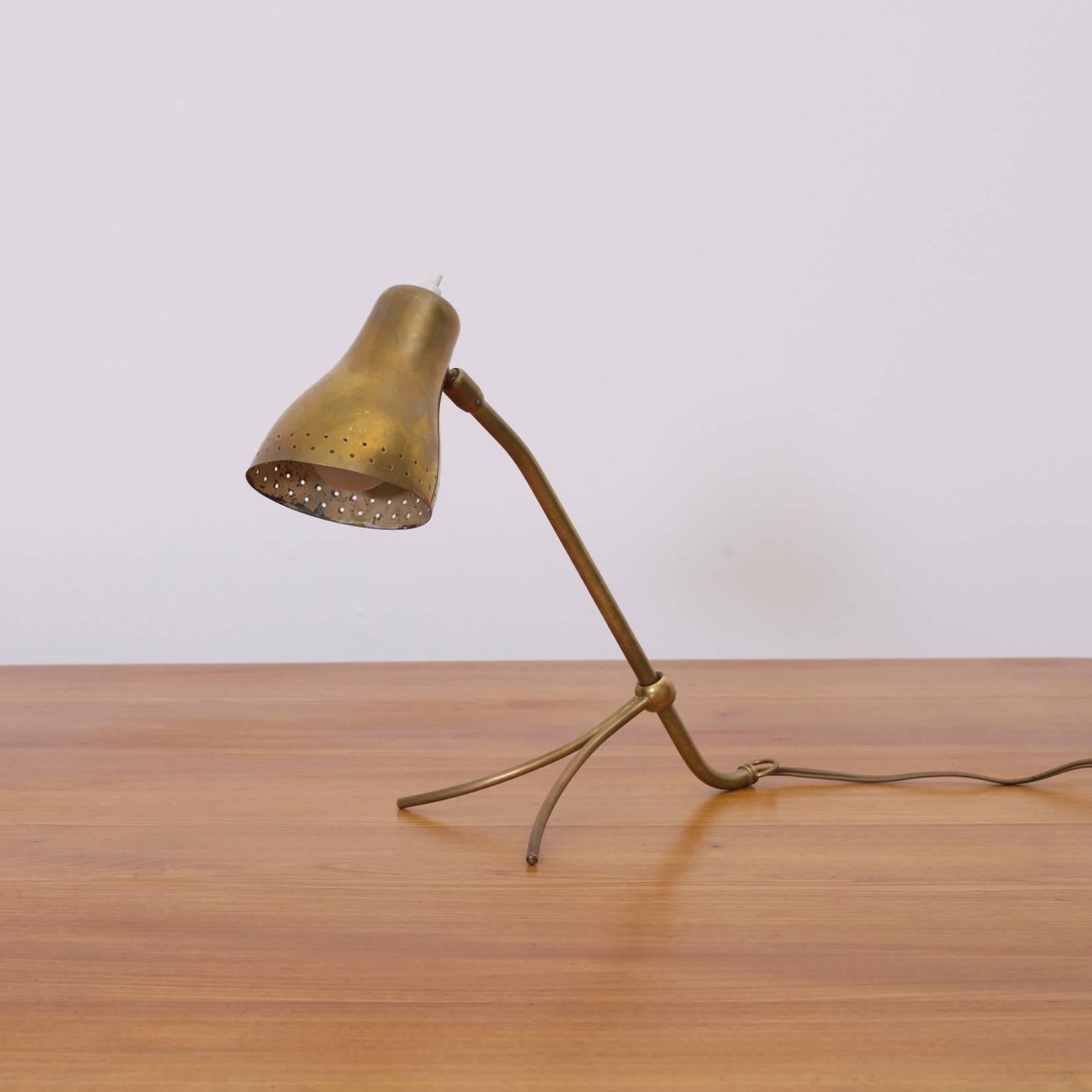 Mid-Century Modern French 1950s Cocotte Brass Table or Wall Lamp