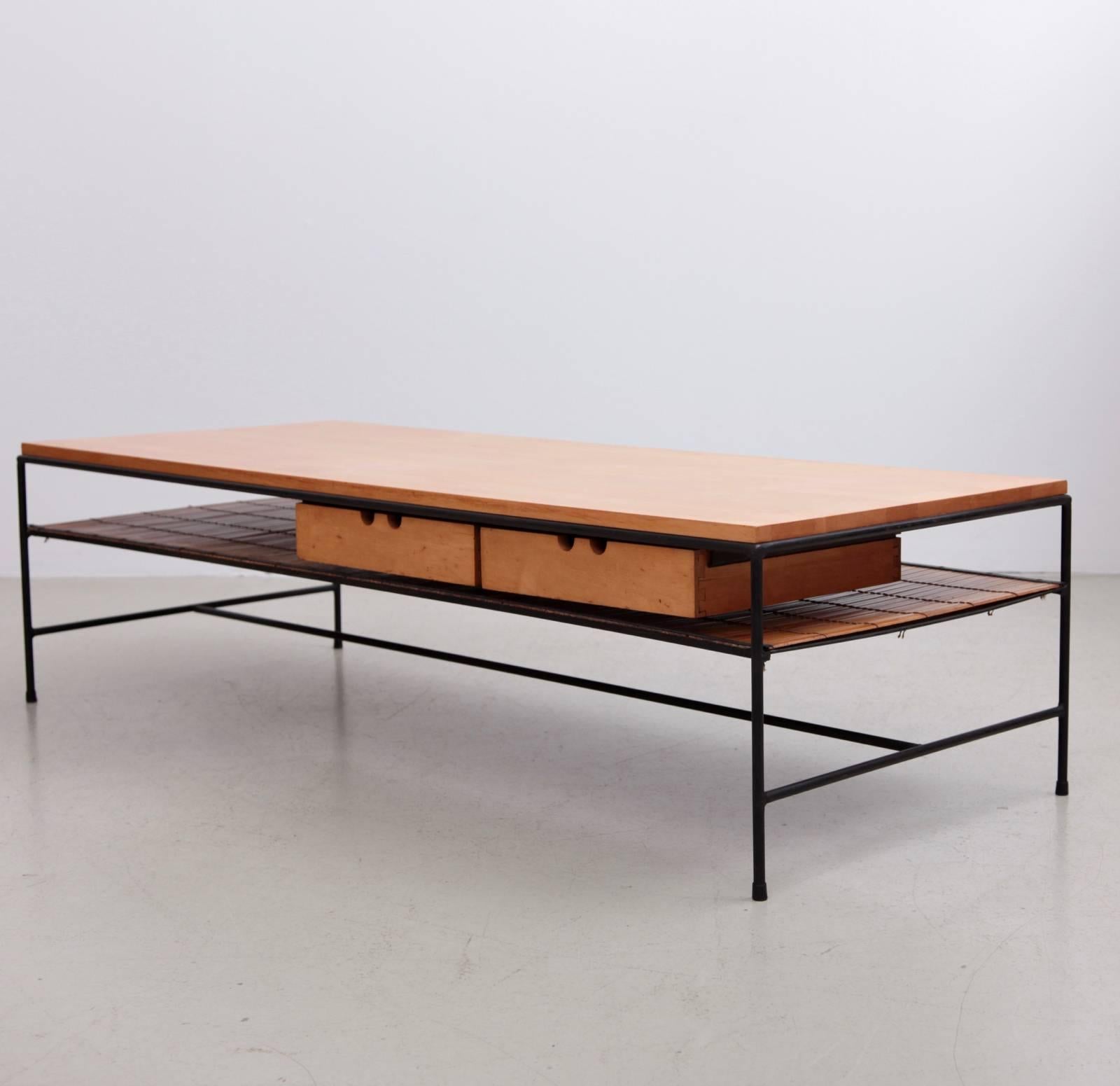 Mid-Century Modern Paul Mccobb Planner Group Wrought Iron Coffee Table for Winchendon