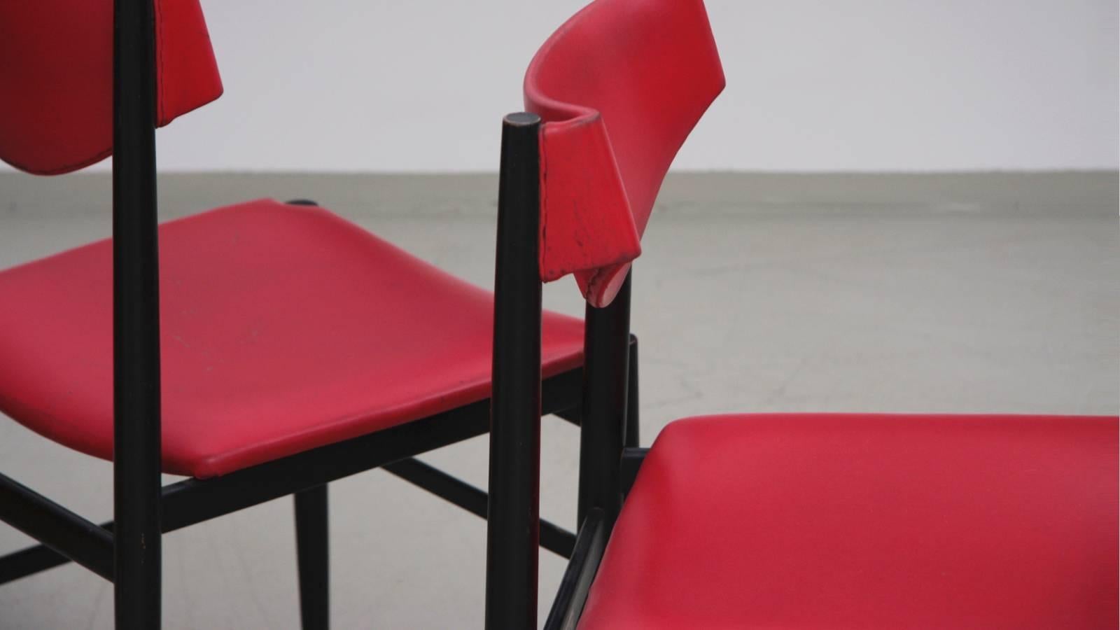 Italian Set of Four Chairs by Gianfranco Frattini for Cassina