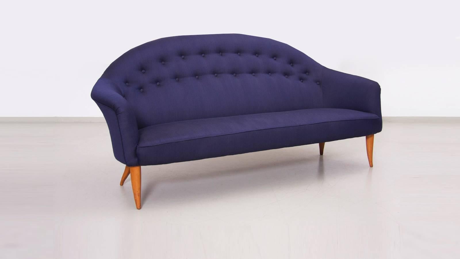 Paradise sofa by Kerstin Hörlin-Holmquist for Nordiska Kompaniets Verkstader in new Fanny Aronsen Balder Fabric.