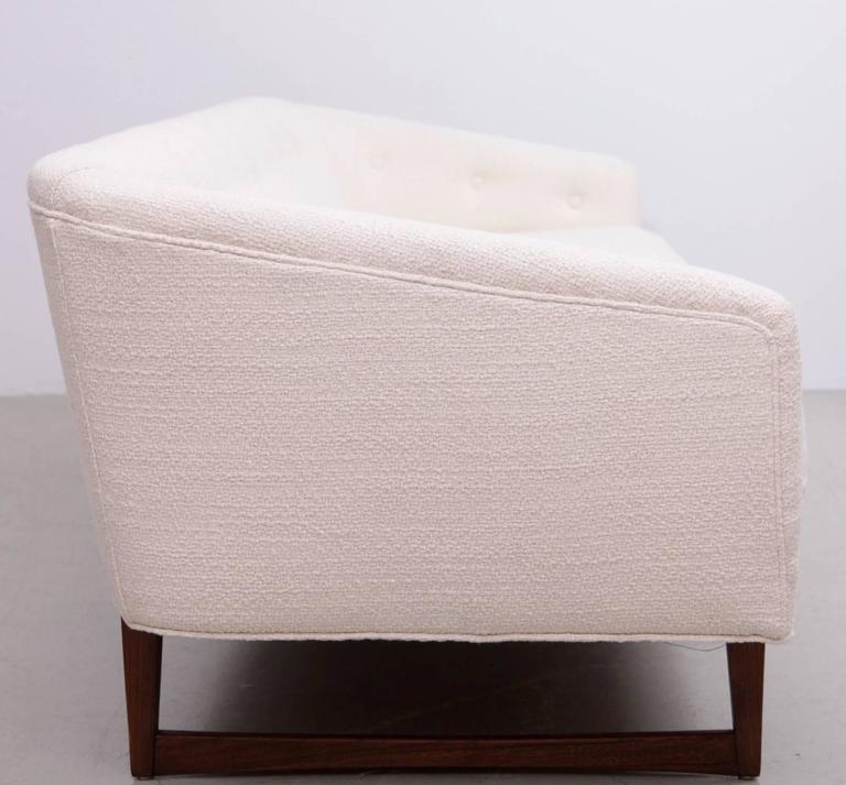 upholstered Harvey Probber ThreeSeat Sofa with Mark Alexander Fabric 