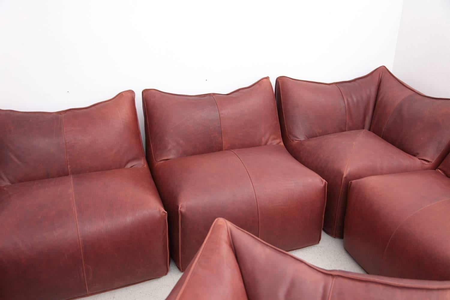 14 Pieces of Sectional Bambole Sofa by Mario Bellini for B&B Italia in Leather 1