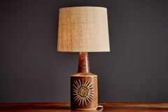 Huge Ceramic Table Lamp by Einar Johansen for Søholm with Stylised Sun