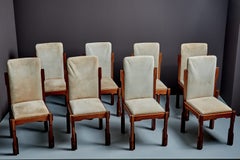 Set of 8 Brutalist Dining Chairs Chairs by Luciano Frigerio Italy, 1970s