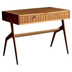 Italian Cherry Wood Lady Writing Desk. 1950s with floating Top