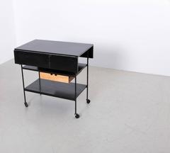 Paul McCobb Maple or Black and Wrought Iron Bar Cart Planner Group