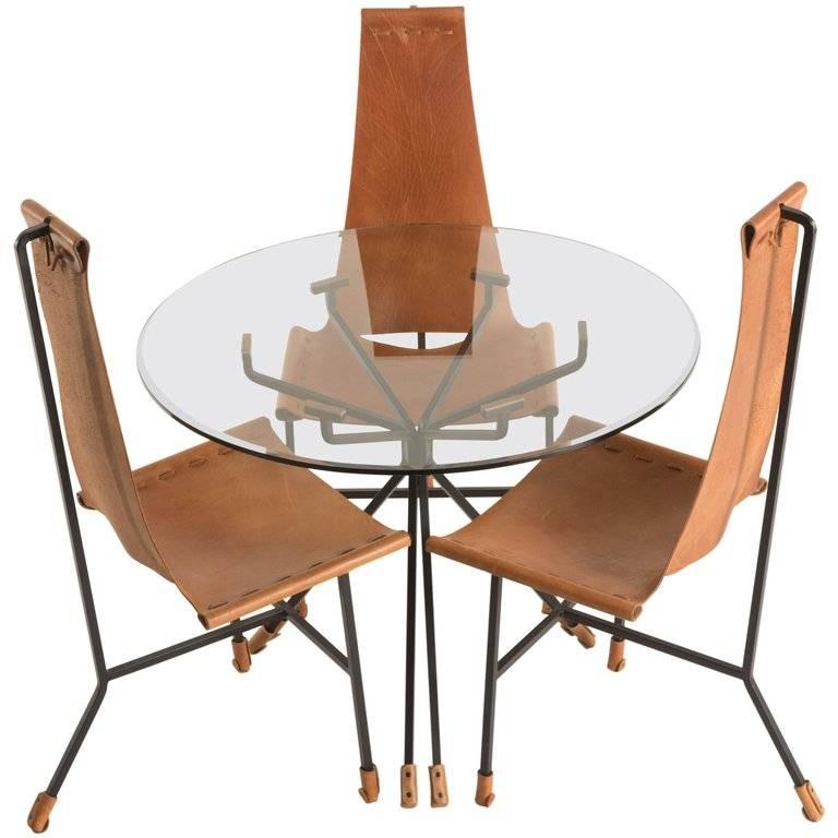 Mid-Century Modern Set of Ten Dan Wenger Tripod Dining Chairs For Sale