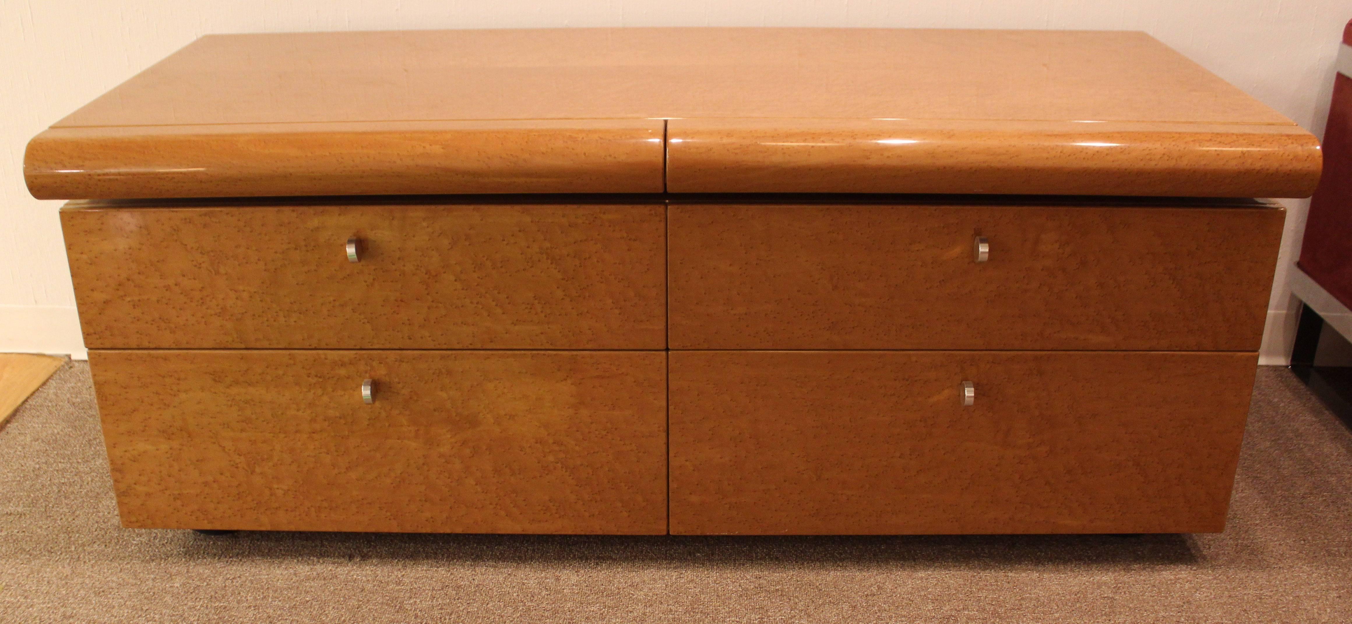 Amazing signed pair of Saporiti Italia dressers dating to the 1980s. Signed with original label.