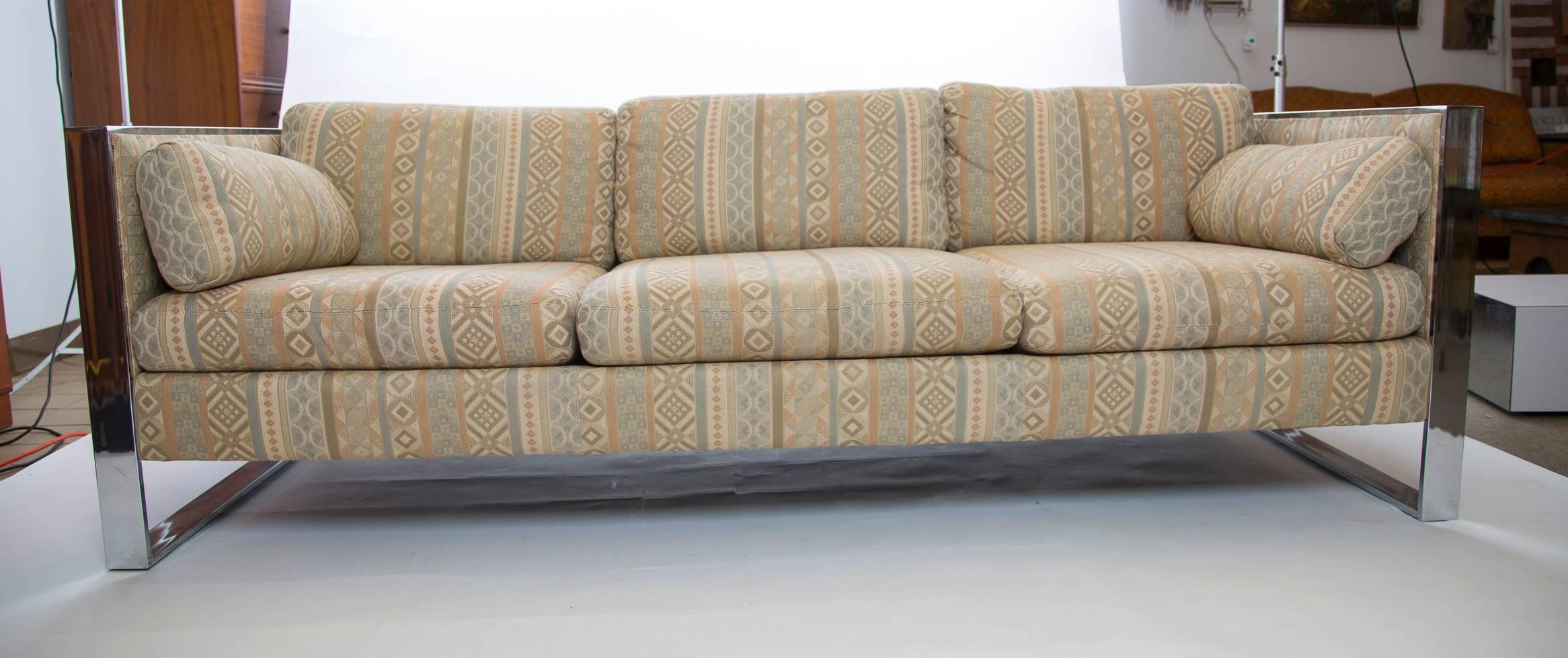 Mid-Century Modern Milo Baughman for Thayer Coggin Sofa with Cane Sides 