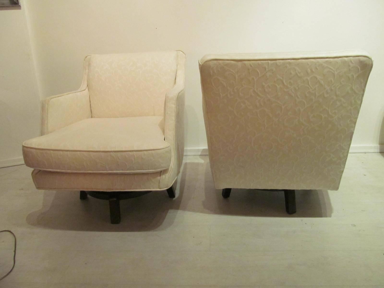 North American Edward Wormley for Dunbar Pair of Swivel Chairs